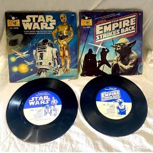 Star Wars/ Empire Strikes Back Vinyl Records With Book.
